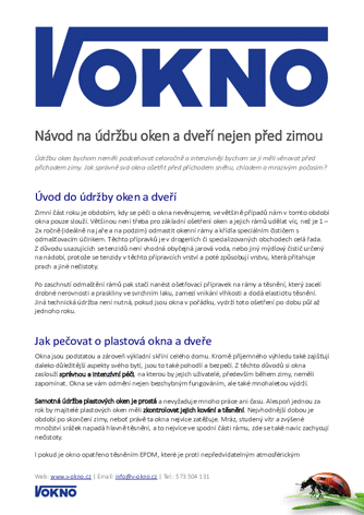 navod na udrzbu oken a dveri vokno