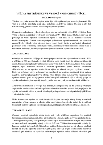Trénink ve vysoké nadmořské výšce 1