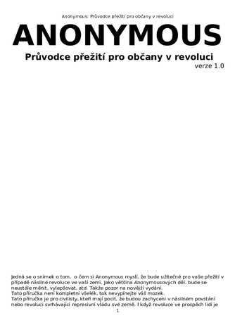 Anonymous  Průvodce přežiti pro občany v revoluci