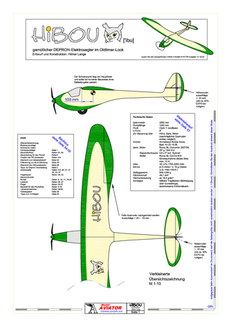 RC airplane plan Hibou