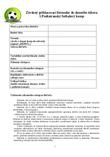 Prihlasovací formulár 2017