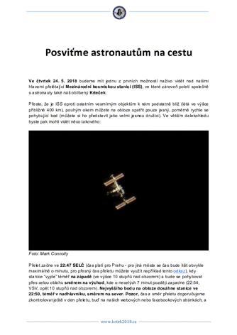 Posviťme astronautům na cestu