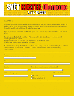 Svět kostek Registrace