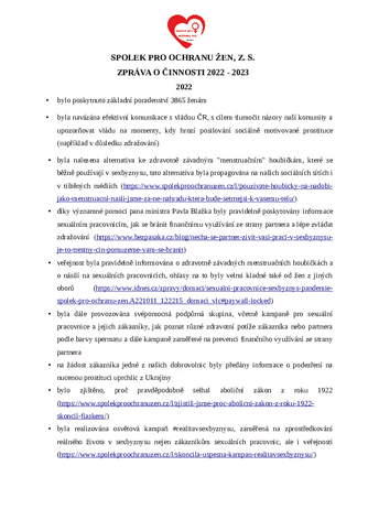 Zpráva o činnosti 2022  2023